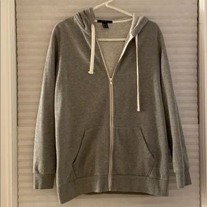 gray zip up hoodie